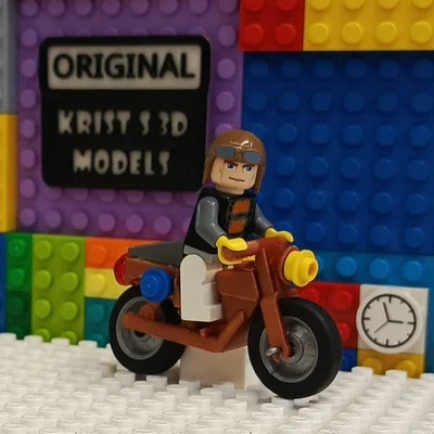 Mô hình xe máy cổ điển (Vintage Motorcycle) cho nhân vật LEGO