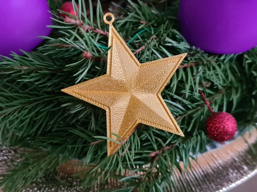 Mẫu in 3D ngôi sao trang trí cây thông Noel (Star ornament) tinh tế - Image 1
