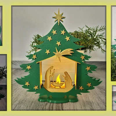 Mô hình cây thông Noel Chúa Giê-su, Mẹ Maria và Thánh Giuse