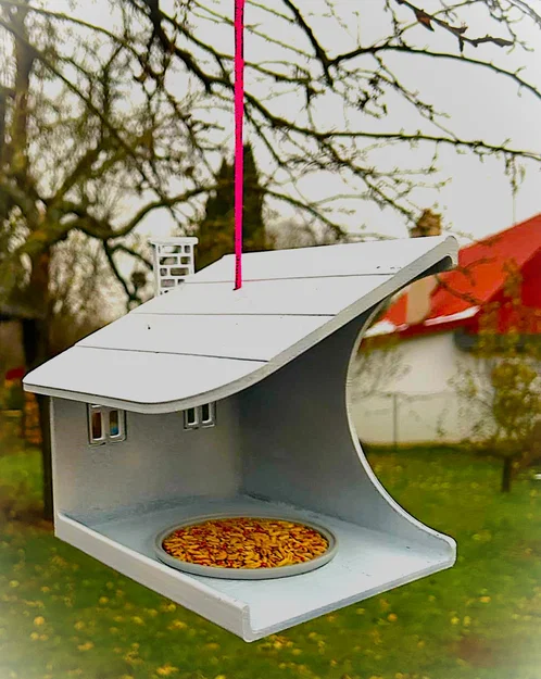 Mẫu máng ăn cho chim hình ngôi nhà - Mô hình 3D dễ in - Image 1