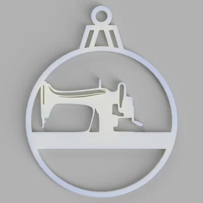 Quả cầu trang trí cây thông Noel hình máy may 3D độc đáo