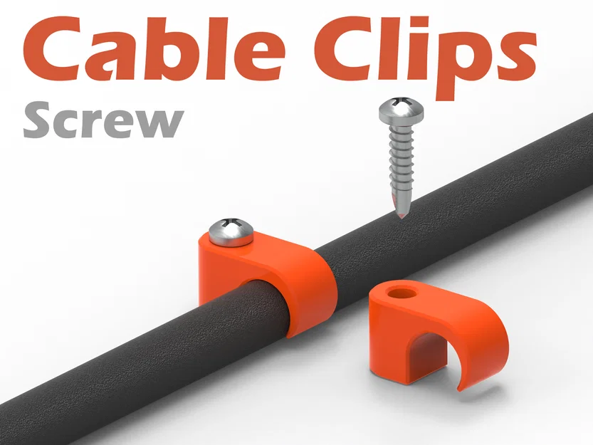 Bộ kẹp cố định dây điện 6 biến thể (Parametric Cable Clips) - In 3D - Image 1