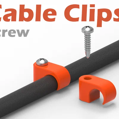 Bộ kẹp cố định dây điện 6 biến thể (Parametric Cable Clips) - In 3D