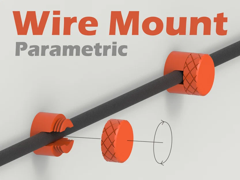 Bộ kẹp giữ dây cáp treo tường 3D tùy chỉnh (Parametric Wire Mount) - Image 1