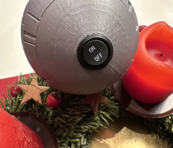 Mô hình Death Star trang trí Giáng sinh có đèn LED - Cải tiến không gian pin và công tắc - Image 4
