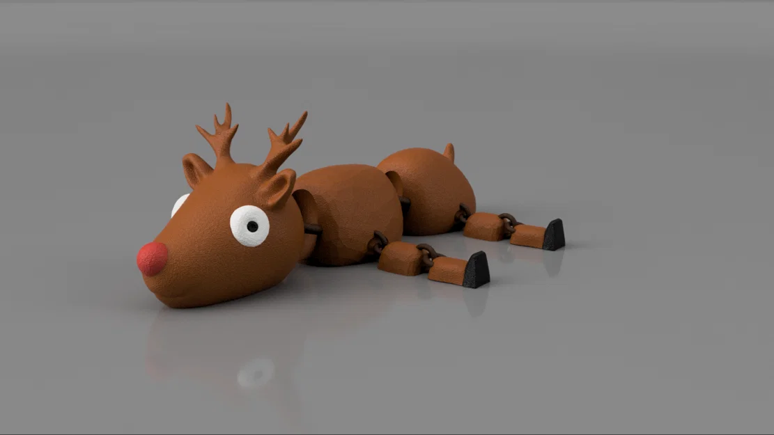 Mô hình tuần lộc cử động (Articulated Reindeer) in 3D không cần support - Image 1