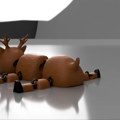 Mô hình tuần lộc cử động (Articulated Reindeer) in 3D không cần support