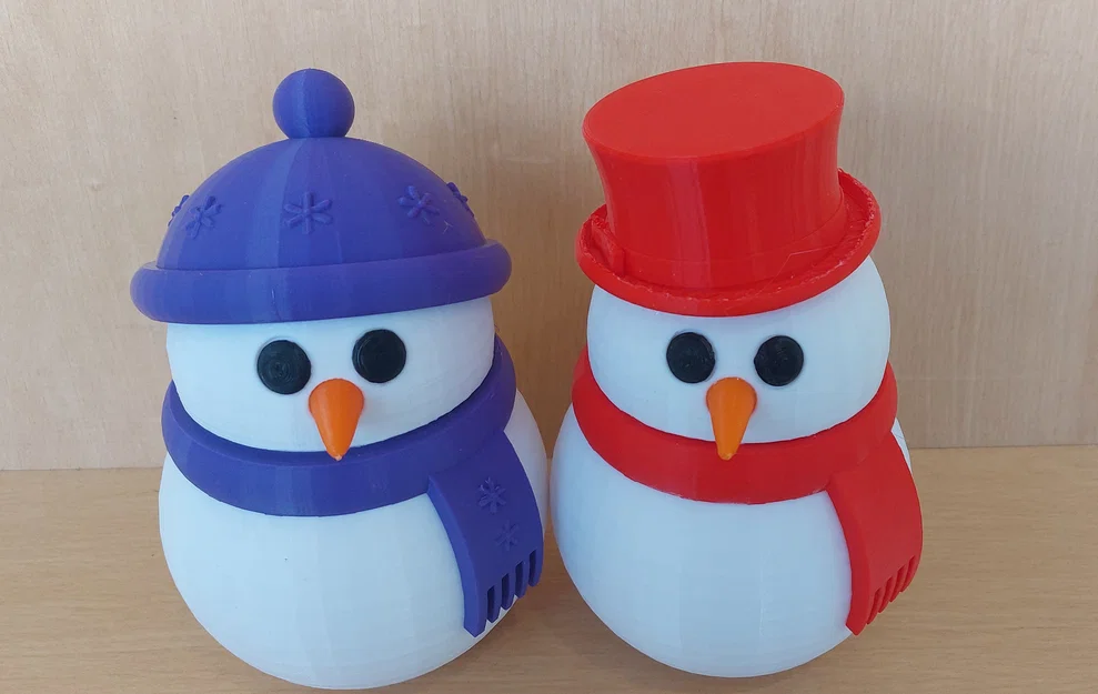 Hộp đựng kẹo hình người tuyết 3D dễ thương cho mùa lễ hội - Image 1