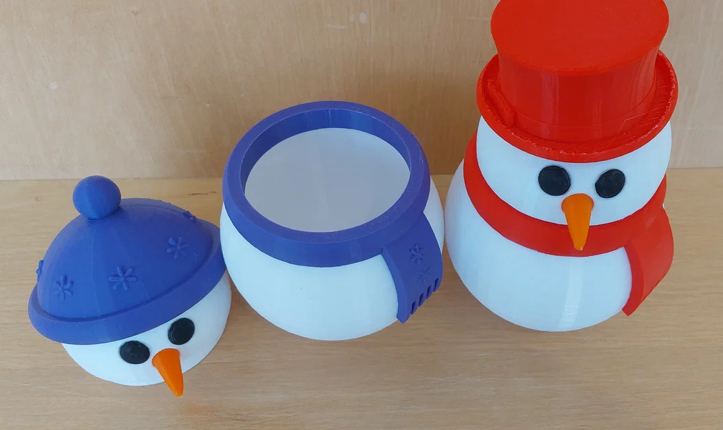 Hộp đựng kẹo hình người tuyết 3D dễ thương cho mùa lễ hội - Image 3