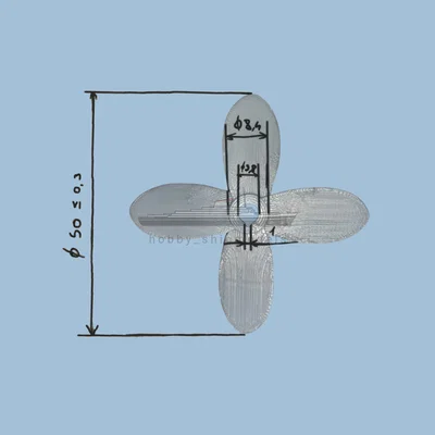 Bộ chân vịt tàu 4 cánh - 50 mm