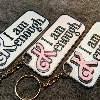 Móc khóa I am Kenough - Phụ kiện in 3D cá tính từ phim Barbie