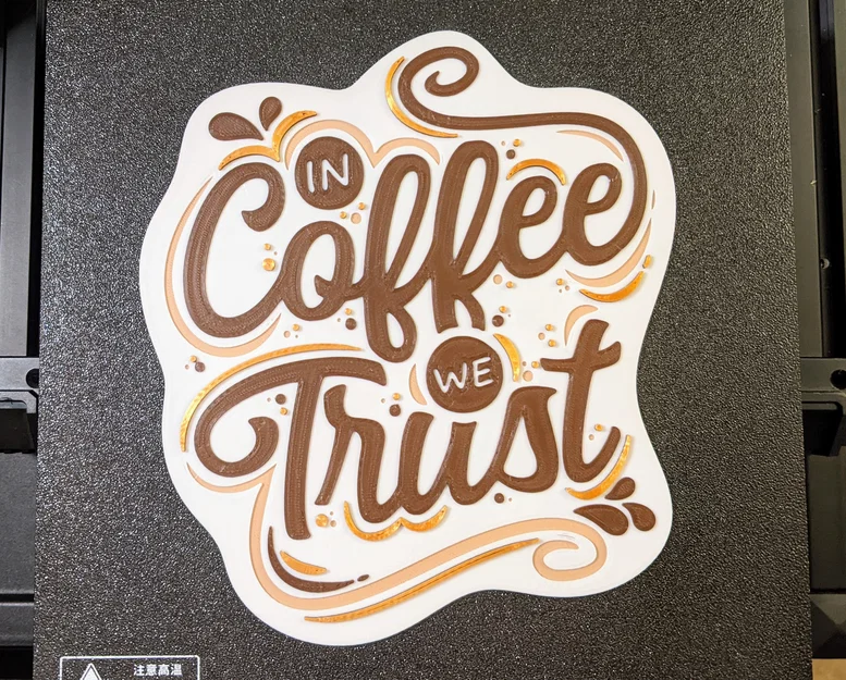 Biển trang trí treo tường 3D In Coffee We Trust nghệ thuật - Image 1