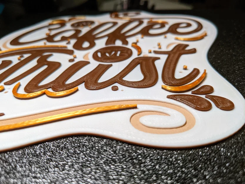 Biển trang trí treo tường 3D In Coffee We Trust nghệ thuật - Image 2