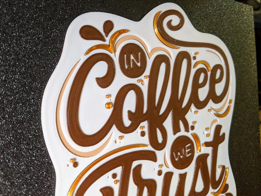 Biển trang trí treo tường 3D In Coffee We Trust nghệ thuật - Image 3