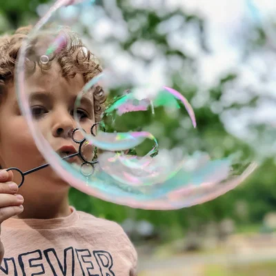 Bộ đồ chơi thổi bong bóng xà phòng in 3D đơn giản cho bé