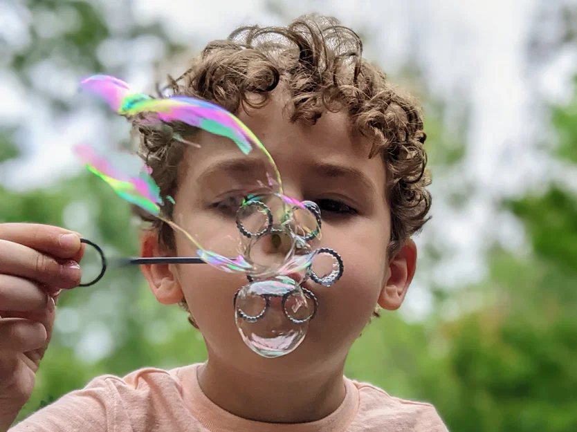 Bộ đồ chơi thổi bong bóng xà phòng in 3D đơn giản cho bé - Image 3