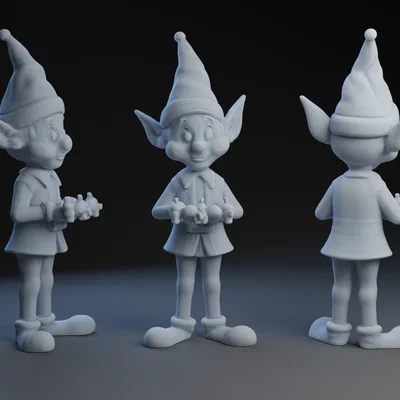 Mô hình yêu tinh Giáng sinh North Pole dễ thương cho in 3D