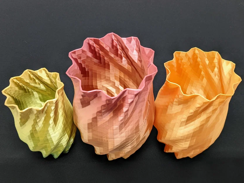 Bình Hoa Xoắn Ốc Đa Diện In 3D Đẹp Mắt - Image 2