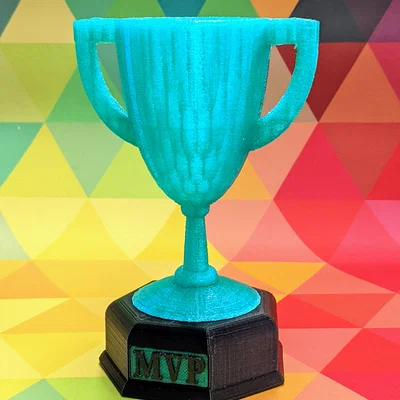Cúp vinh danh MVP và Most Improved Player kèm bảng tên