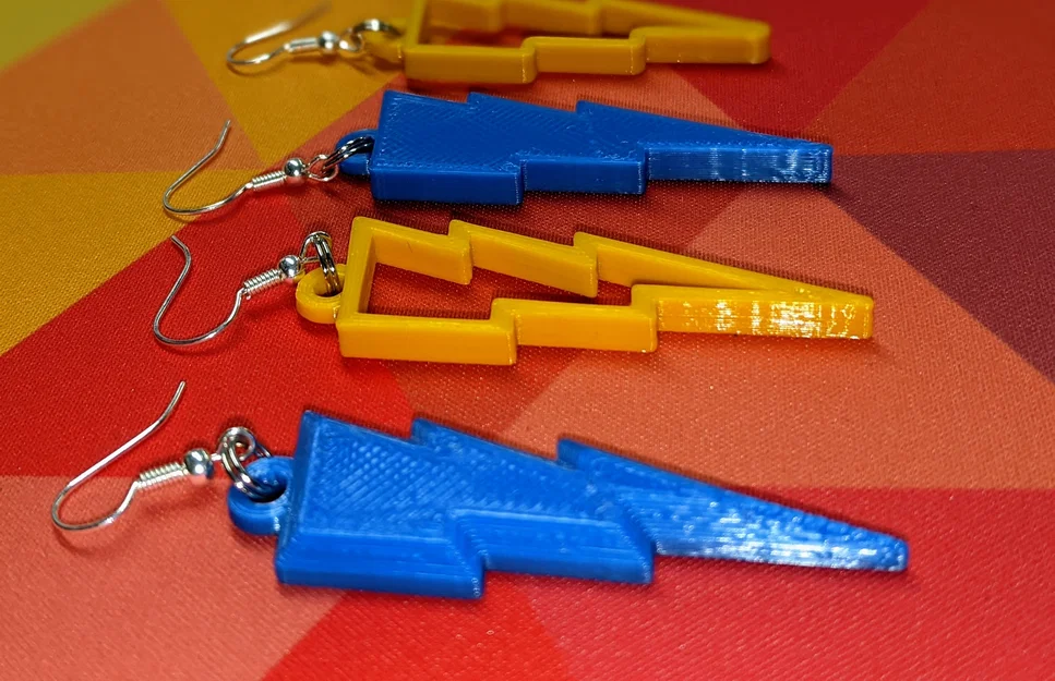 Bông tai tia sét (Lightning Bolt) - 6 kiểu dáng cực chất để in 3D - Image 2