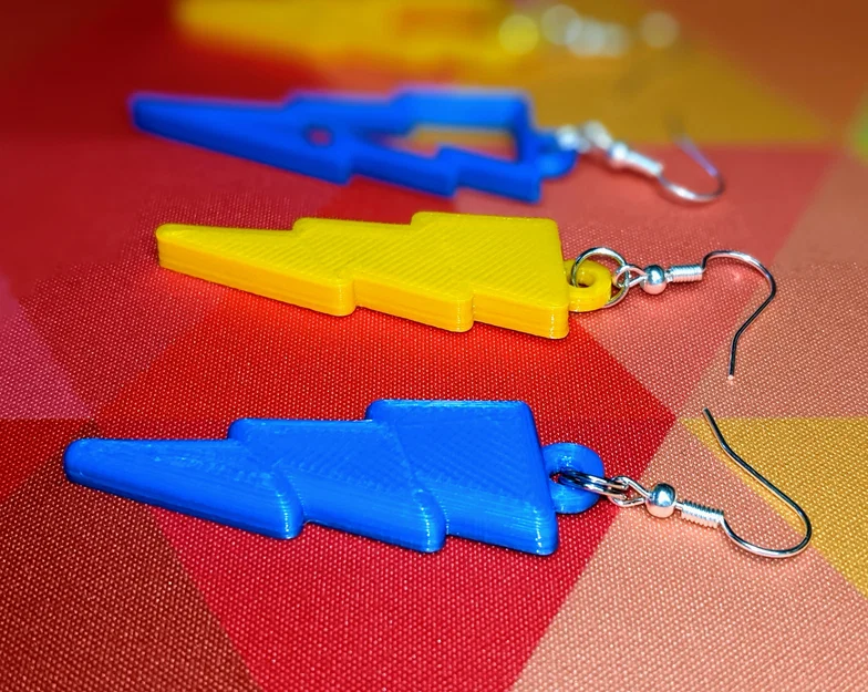 Bông tai tia sét (Lightning Bolt) - 6 kiểu dáng cực chất để in 3D - Image 3