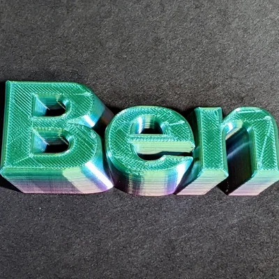 Mô hình bảng tên để bàn 3D chữ Ben ấn tượng và bắt mắt