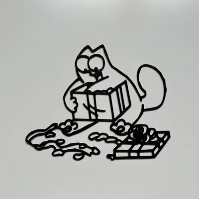 Tranh treo tường 3D Simon’s Cat trang trí Giáng sinh độc đáo