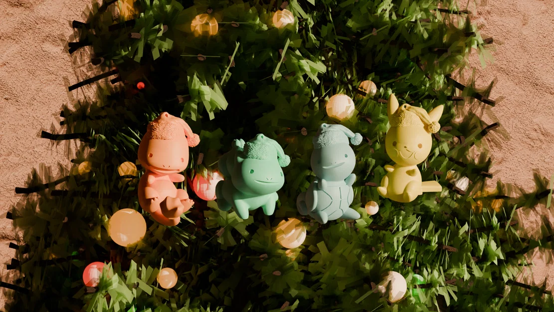Mô hình trang trí Noel Pokemon: Pikachu, Bulbasaur, Charmander, Squirtle - Image 1