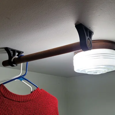 Giá treo thanh treo quần áo, gắn trần (Top-Mount)