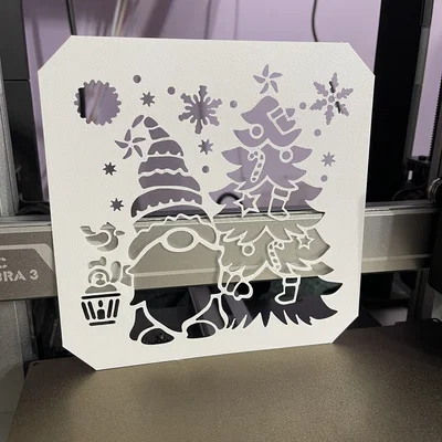 Khuôn mẫu Stencil ông già Noel và cây thông - Chủ đề Giáng sinh