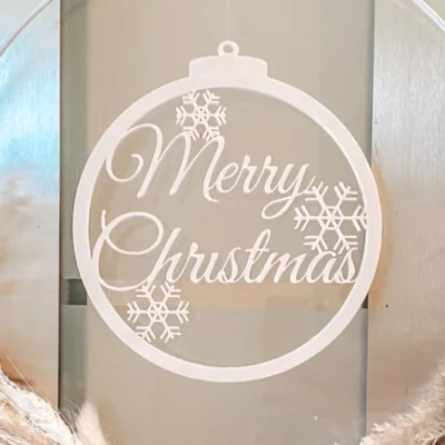 Đồ trang trí Merry Christmas in 3D cho cây thông và cửa