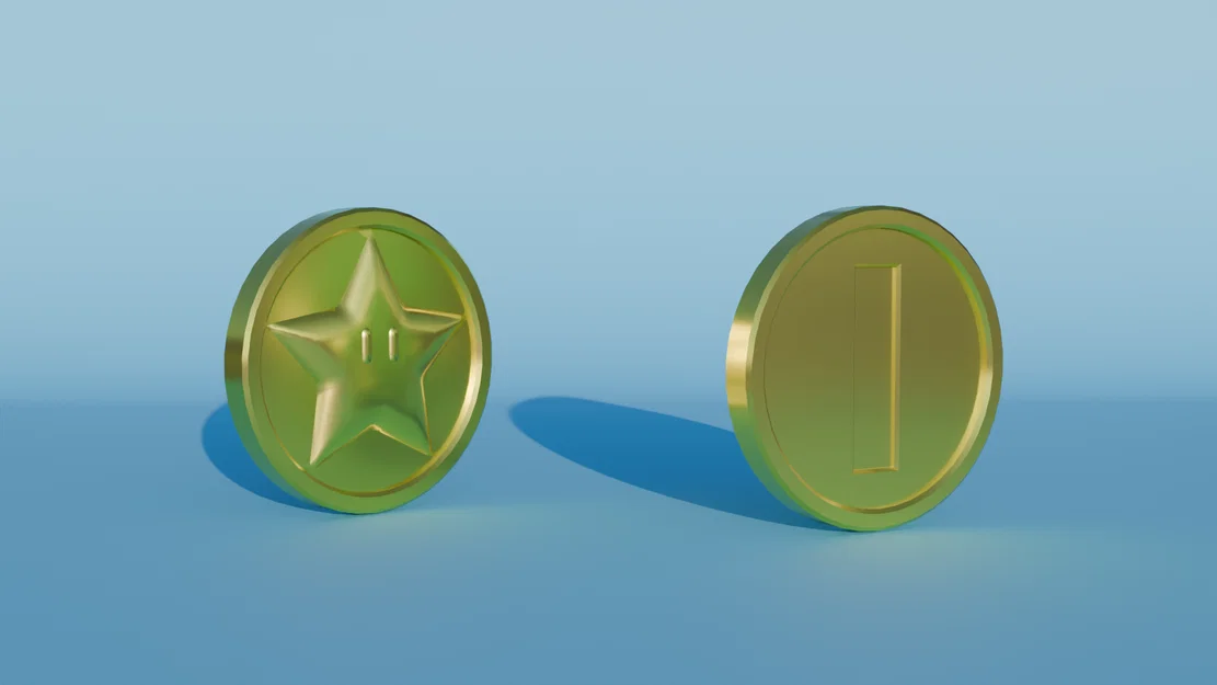 Mô hình đồng xu Mario in 3D dùng cho xe đẩy siêu thị siêu tiện lợi - Image 1