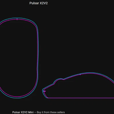 Mô hình 3D chuột gaming Pulsar X2V2 Mini tối ưu cho dân mod gear