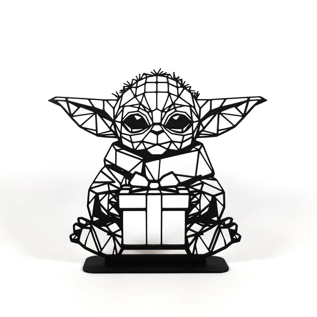 Mô hình Geometric Low Poly Christmas Grogu / Baby Yoda - Image 1
