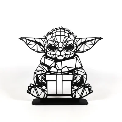 Mô hình Geometric Low Poly Christmas Grogu / Baby Yoda
