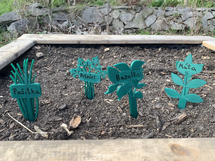 Bộ thẻ cắm đánh dấu thảo mộc in 3D cho khu vườn tại gia - Image 1