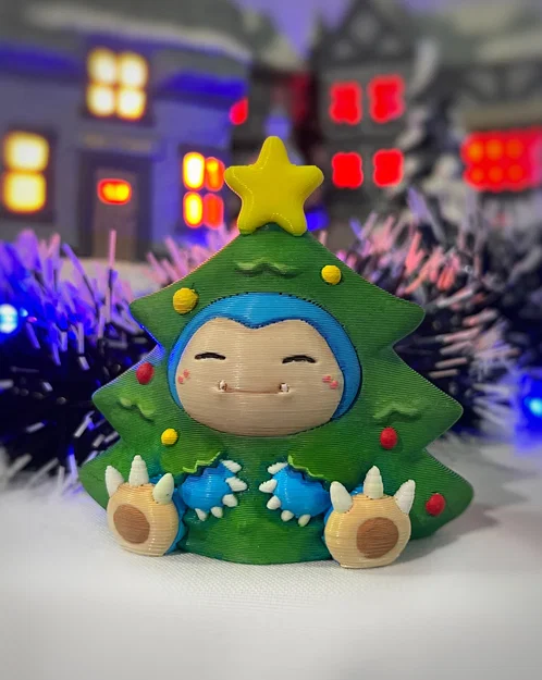 Mô hình Snorlax hóa thân cây thông Noel 3D cực dễ thương - Image 1