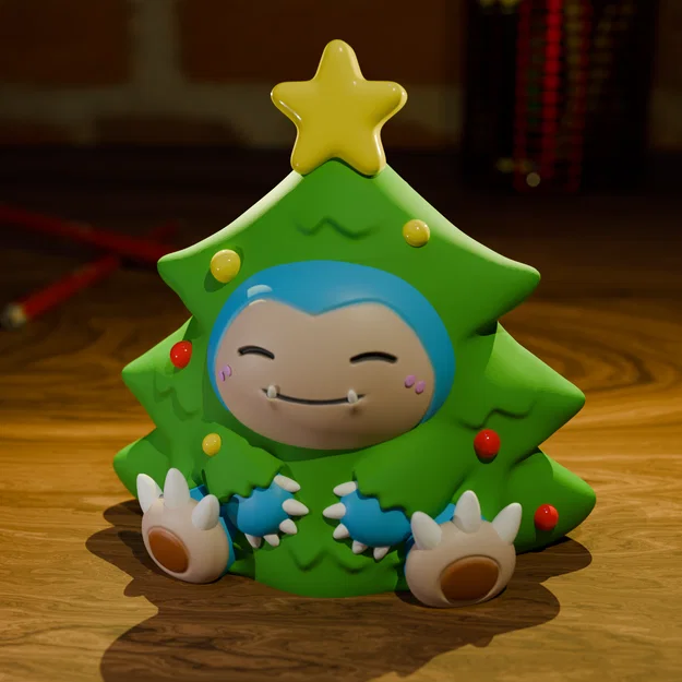 Mô hình Snorlax hóa thân cây thông Noel 3D cực dễ thương - Image 2