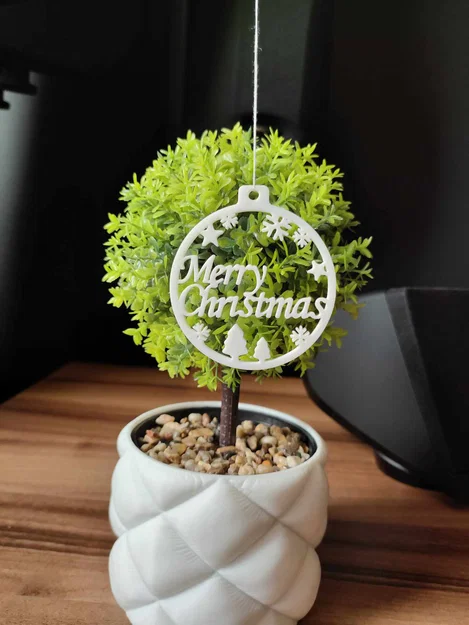 Mẫu in 3D đồ trang trí cây thông Noel Merry Christmas tinh tế - Image 1