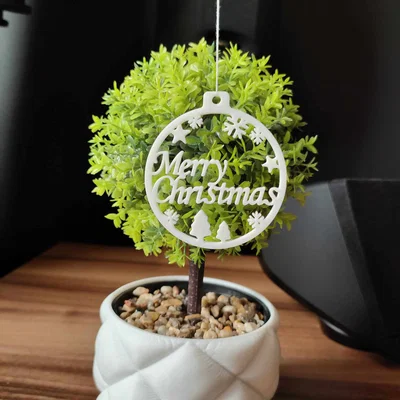 Mẫu in 3D đồ trang trí cây thông Noel Merry Christmas tinh tế