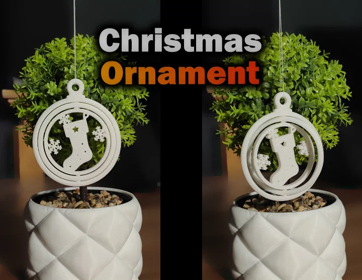 Đồ trang trí Giáng sinh xoay (cắt hình chiếc vớ) - Image 1