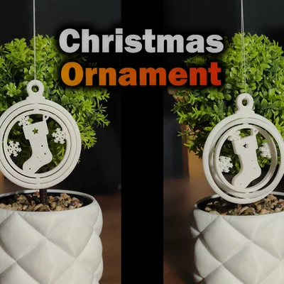 Đồ trang trí Giáng sinh xoay (cắt hình chiếc vớ)