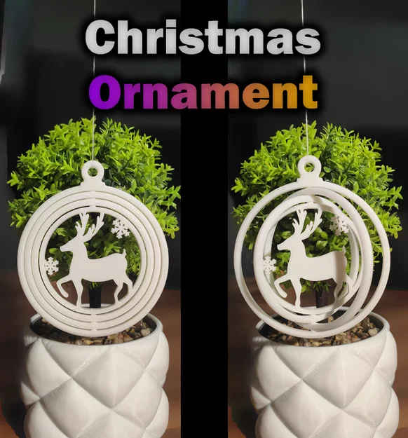Đồ trang trí Giáng sinh xoay (họa tiết tuần lộc) - Image 1