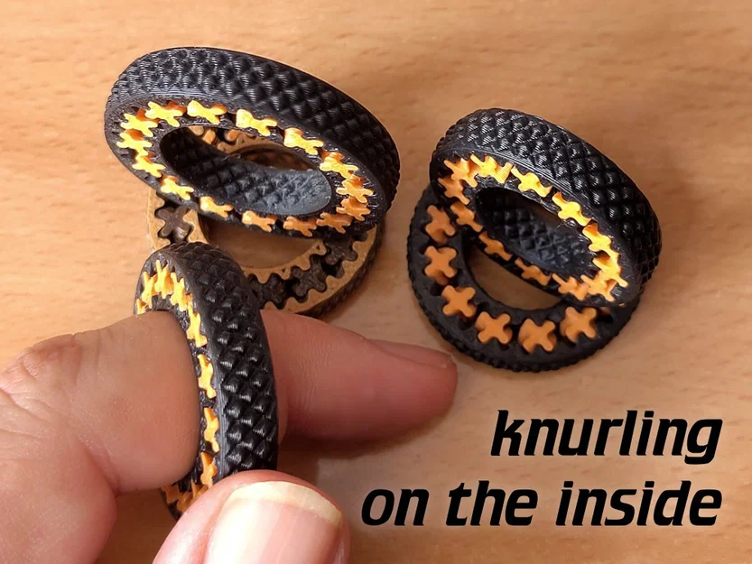 Nhẫn Fidget Gear với vân nhám mặt trong - Image 1