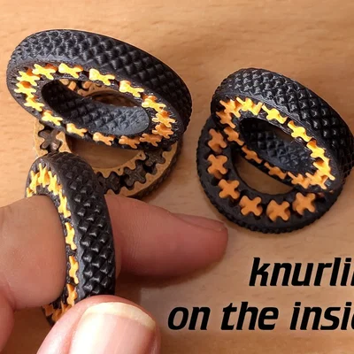 Nhẫn Fidget Gear với vân nhám mặt trong