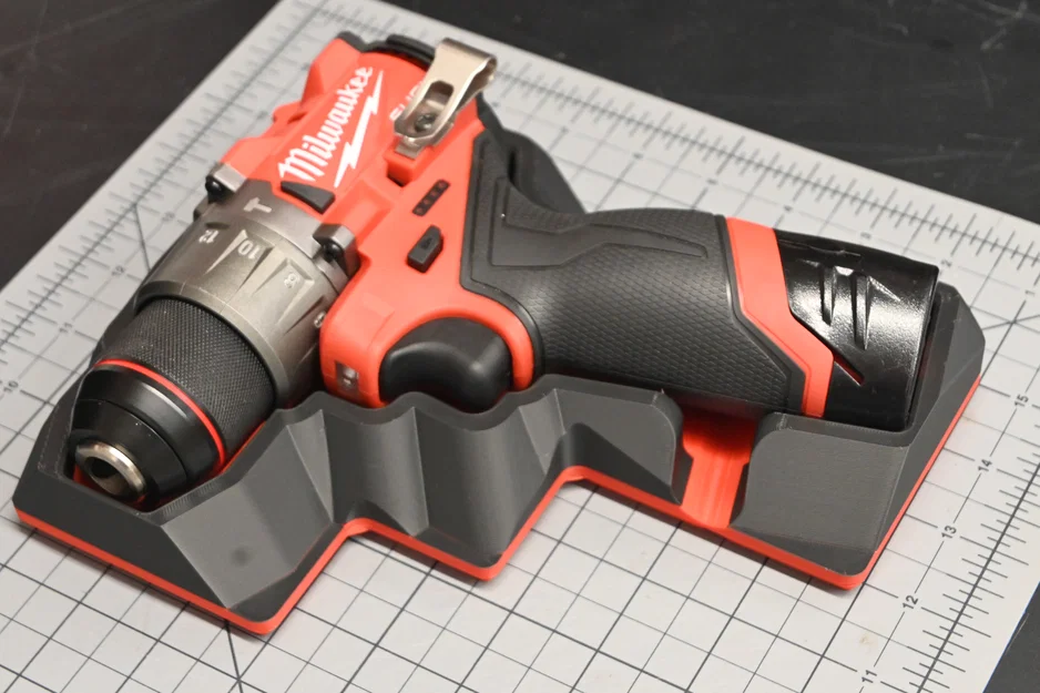 Khay Shadow Tray Gridfinity cho máy khoan Milwaukee Fuel Compact Hammer Drill 3404-20 - Image 1