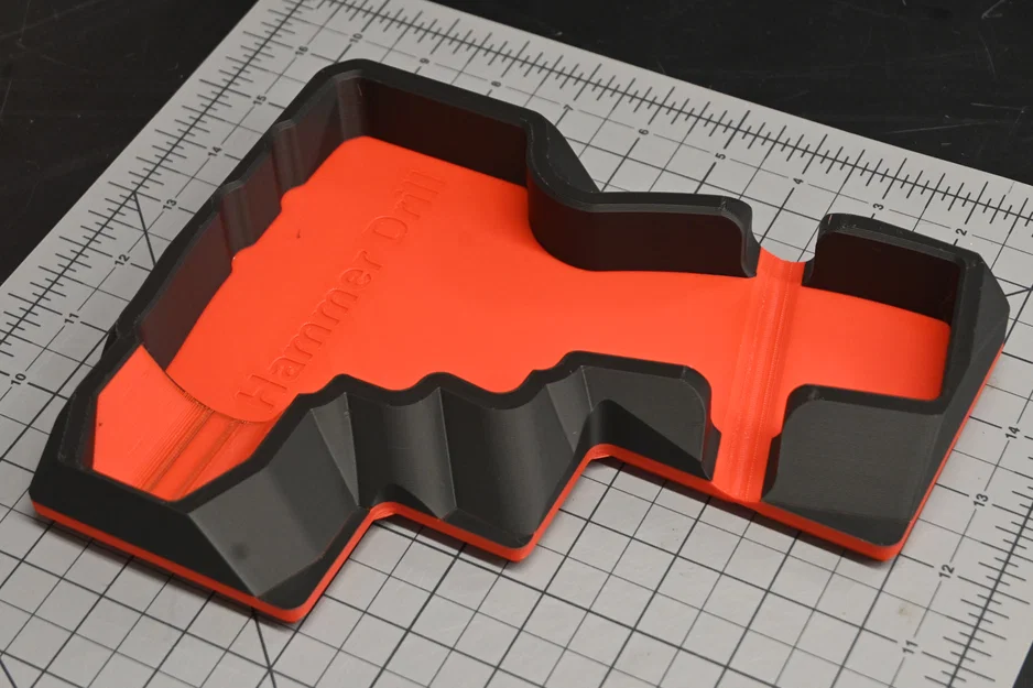 Khay Shadow Tray Gridfinity cho máy khoan Milwaukee Fuel Compact Hammer Drill 3404-20 - Image 2