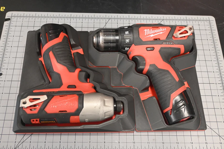 Khay Gridfinity Shadow Tray cho máy khoan Milwaukee 2407-20 - Image 3