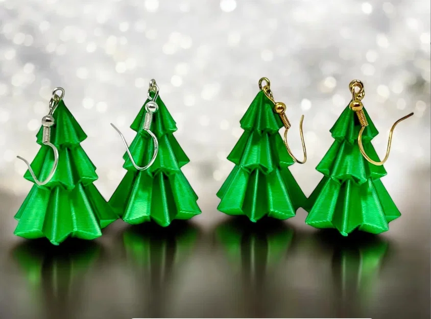 Bông tai cây thông Noel 3D - Phụ kiện tự làm cực xinh cho mùa lễ hội - Image 1