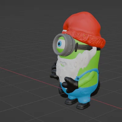 Mô hình Minion hóa thân ông già Noel (Minion Santa) 3D cho dịp Giáng sinh